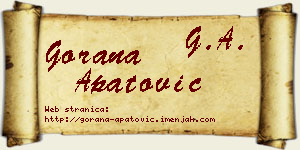 Gorana Apatović vizit kartica